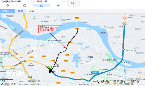 环莞路北延线工程东平大道路段封闭施工